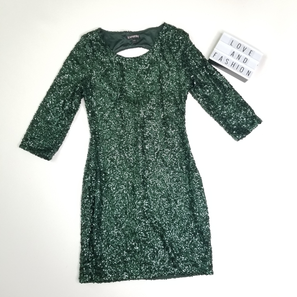 Express Green Sequin Dress